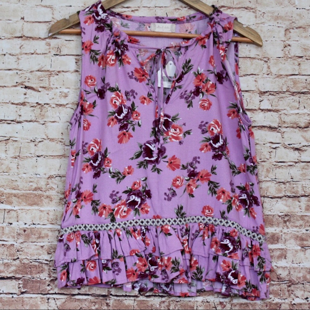 Altar’d State | Peplum Lilac Floral Blouse